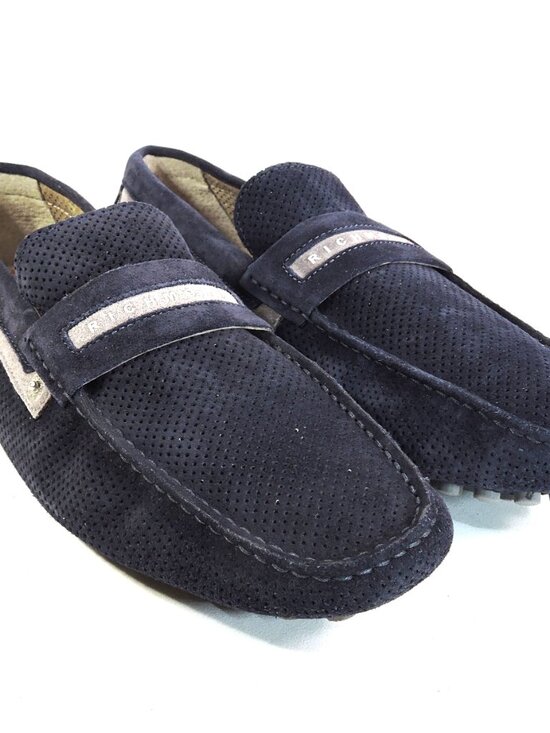 RICHMOND ?? MEN\'S BLUE SOFT SUEDE COMFORT FLAT SUMMER MOCCASINS main image 5